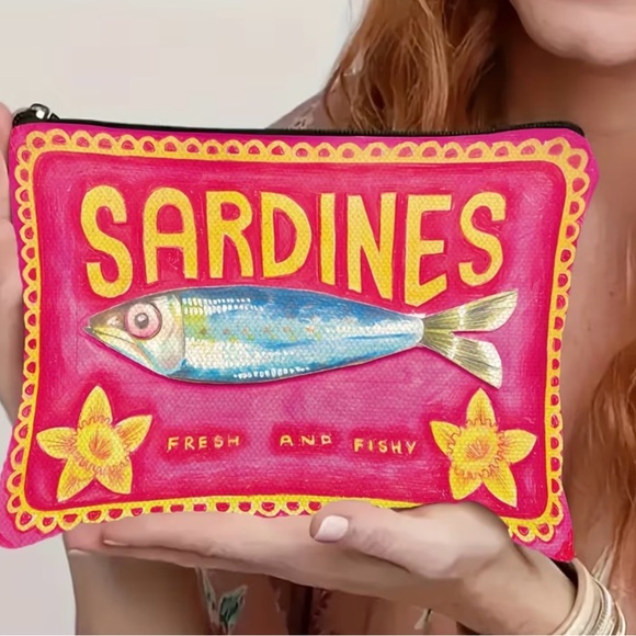 Handbags - Pink and Yellow Makeup Bag Cosmetic Pouch Striped Statement Bags